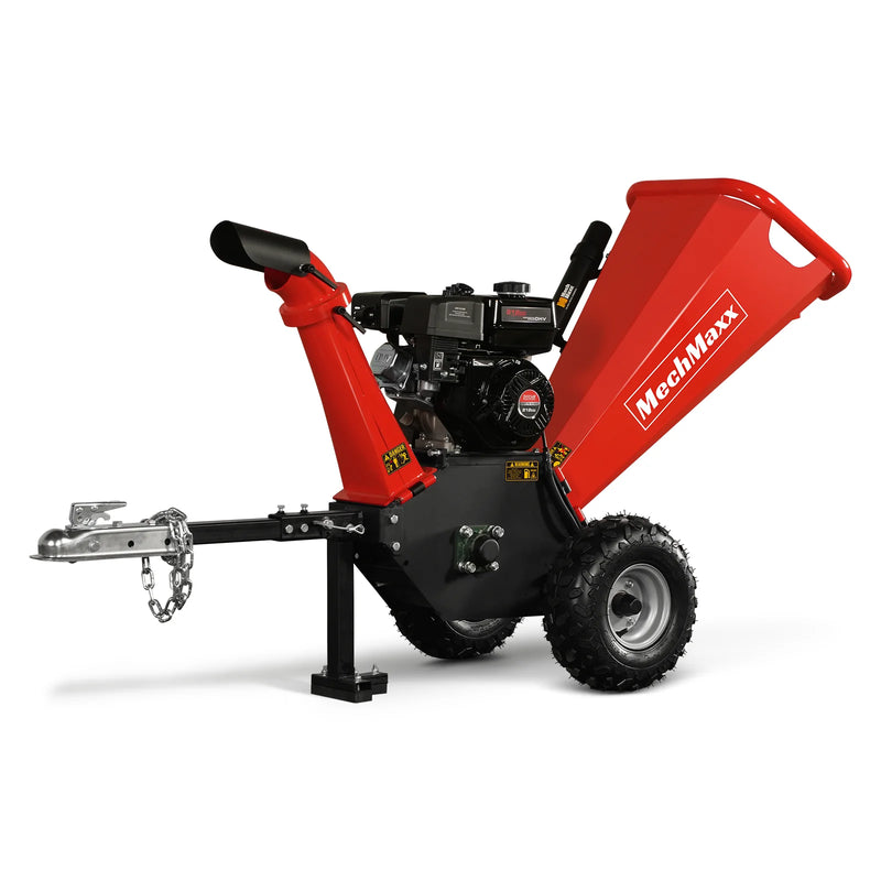 MechMaxx GS650 4-Inch Drum Wood Chipper – DUCAR 212cc 7HP Gas Engine with Towbar
