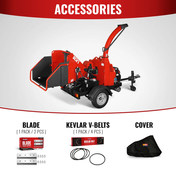 MechMaxx DCH7 7-Inch Disc Wood Chipper – HONDA GX690 688cc Gas Engine with Hydraulic Feeding & Electric Start