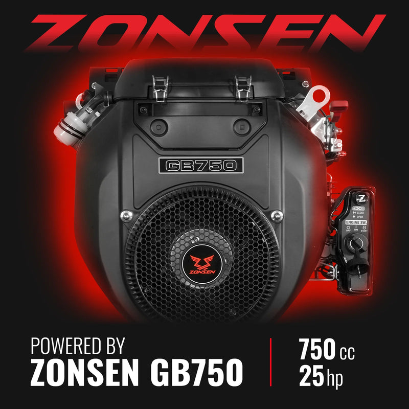 MechMaxx DCH7 7-Inch Disc Wood Chipper – ZONSEN 750cc 25HP Twin-Cylinder Petrol Engine with Hydraulic Feeding & Electric Start