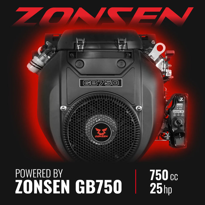 MechMaxx DCH7 7-Inch Disc Wood Chipper – ZONSEN 750cc 25HP Twin-Cylinder Petrol Engine with Hydraulic Feeding & Electric Start