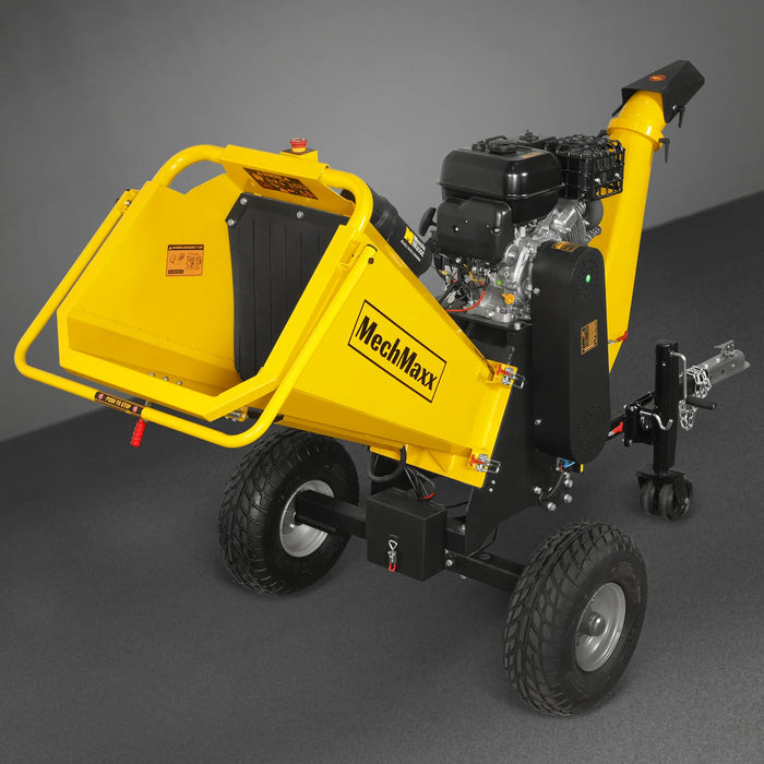MechMaxx P4206 6-Inch Drum Wood Chipper – ZONSEN 459cc 15HP Gas Engine with Electric Start