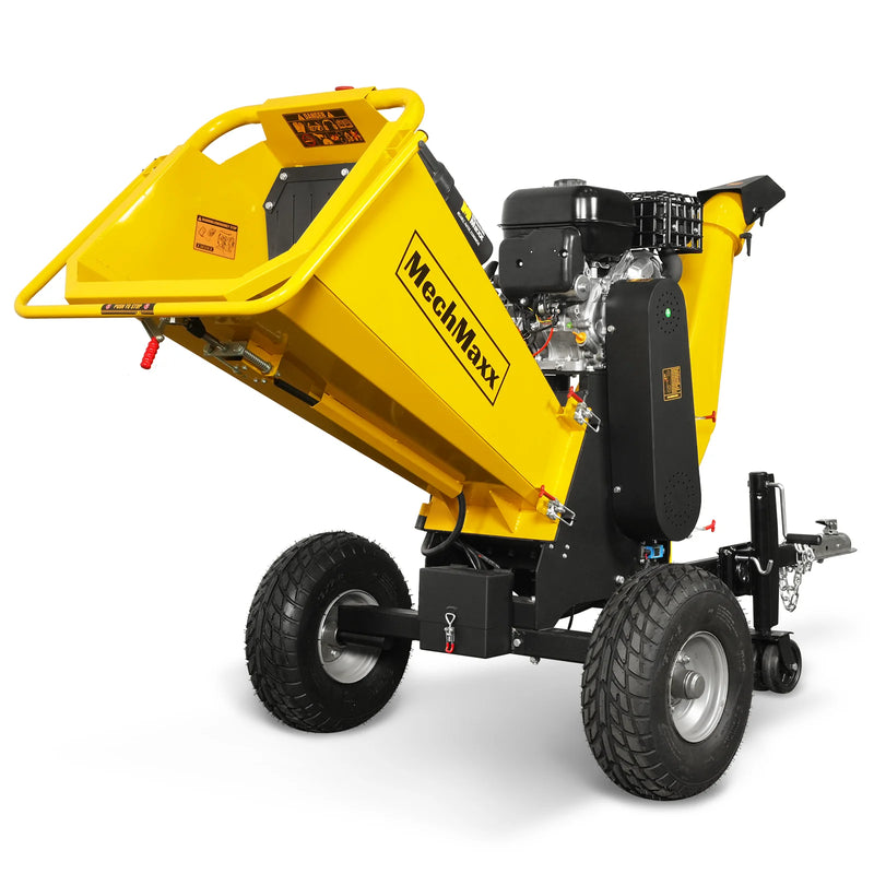 MechMaxx P4206 6-Inch Drum Wood Chipper – ZONSEN 459cc 15HP Gas Engine with Electric Start