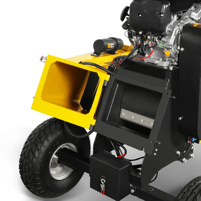 MechMaxx P4206 6-Inch Drum Wood Chipper – ZONSEN 459cc 15HP Gas Engine with Electric Start