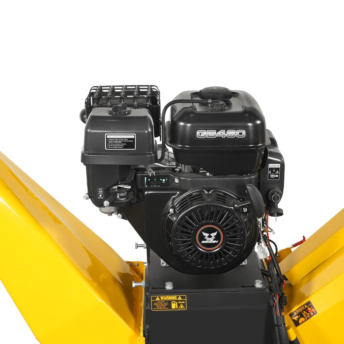 MechMaxx P4206 6-Inch Drum Wood Chipper – ZONSEN 459cc 15HP Gas Engine with Electric Start