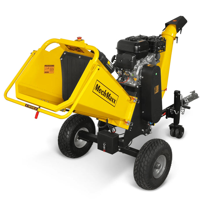 MechMaxx P4206 6-Inch Drum Wood Chipper – ZONSEN 459cc 15HP Gas Engine with Electric Start