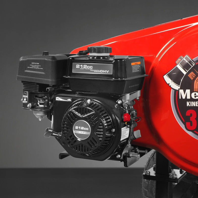 MechMaxx KT34 34-Ton Kinetic Log Splitter – 7 HP Ducar Gas Engine, 28" Log Capacity, 3-Second Cycle Time