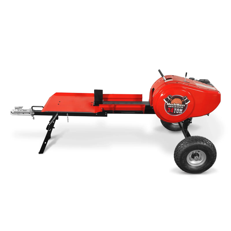 MechMaxx KT34 34-Ton Kinetic Log Splitter – 7 HP Ducar Gas Engine, 28" Log Capacity, 3-Second Cycle Time