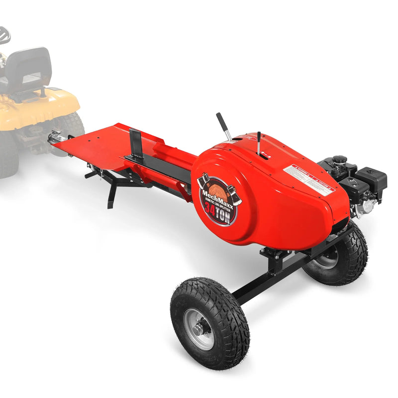 MechMaxx KT34 34-Ton Kinetic Log Splitter – 7 HP Ducar Gas Engine, 28" Log Capacity, 3-Second Cycle Time