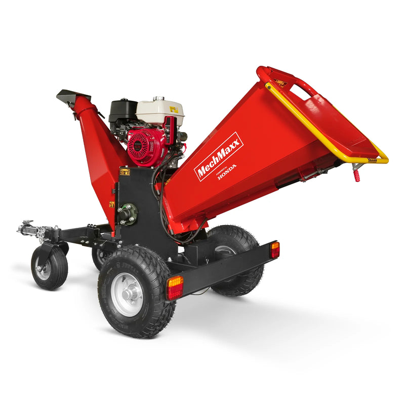 MechMaxx B150 6-Inch Drum Wood Chipper – HONDA GX390 Gas Engine with Electric Start & Taillight