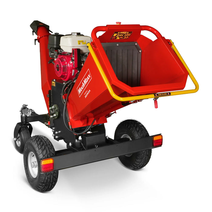 MechMaxx B150 6-Inch Drum Wood Chipper – Honda GX390 Gas Engine with Electric Start & Taillight
