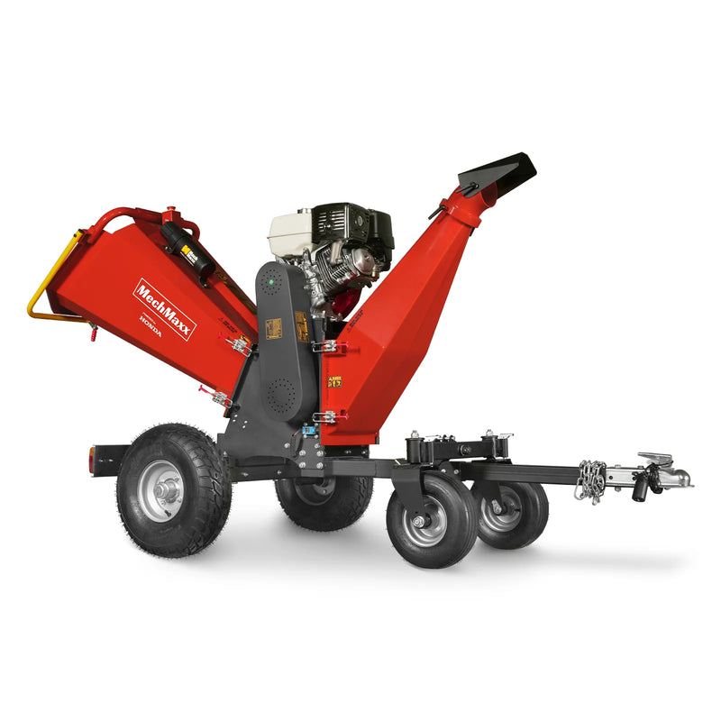 MechMaxx B150 6-Inch Drum Wood Chipper – HONDA GX390 Gas Engine with Electric Start & Taillight