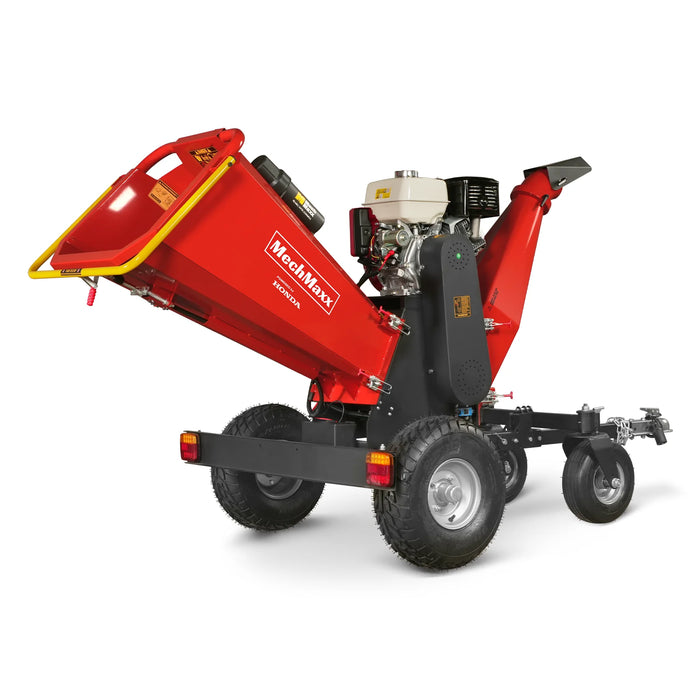 MechMaxx B150 6-Inch Drum Wood Chipper – Honda GX390 Gas Engine with Electric Start & Taillight