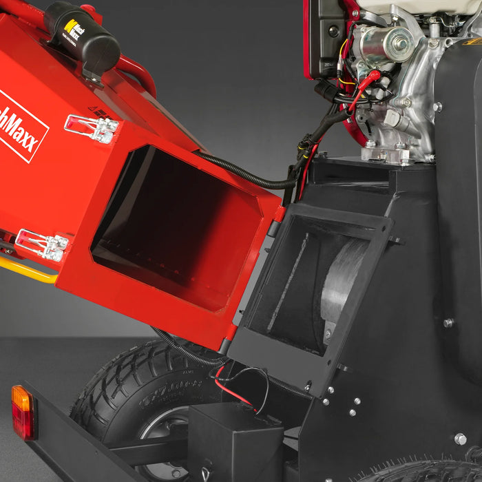 MechMaxx B150 6-Inch Drum Wood Chipper – Honda GX390 Gas Engine with Electric Start & Taillight