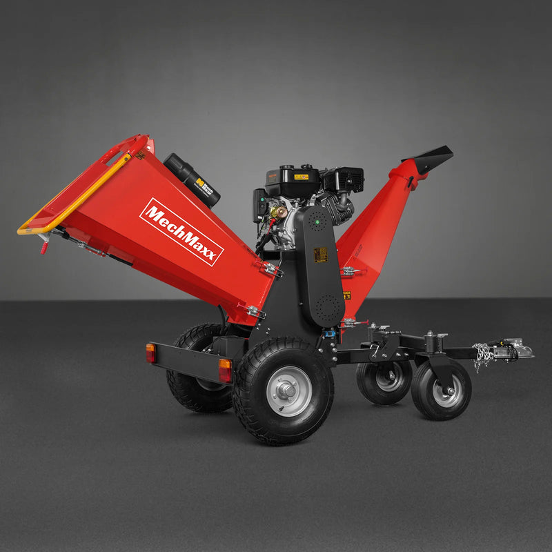 MechMaxx B150 6-Inch Drum Wood Chipper – ZONSEN 459cc 15HP Gas Engine with Electric Start & Taillight