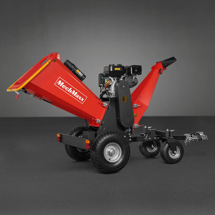 MechMaxx B150 6-Inch Drum Wood Chipper – ZONSEN 459cc 15HP Gas Engine with Electric Start & Taillight