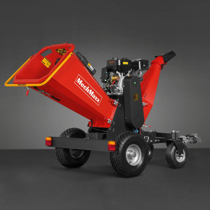 MechMaxx B150 6-Inch Drum Wood Chipper – ZONSEN 459cc 15HP Gas Engine with Electric Start & Taillight