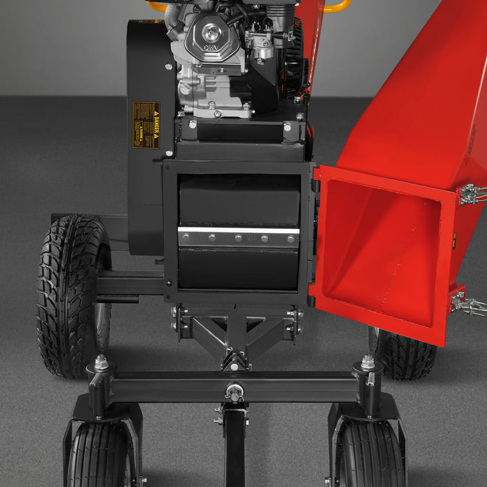 MechMaxx B150 6-Inch Drum Wood Chipper – ZONSEN 459cc 15HP Gas Engine with Electric Start & Taillight