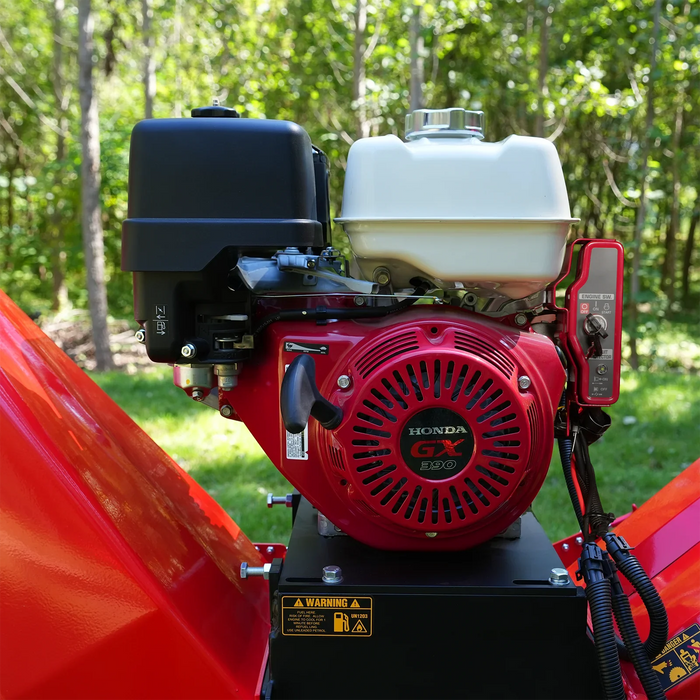 MechMaxx B150 6-Inch Drum Wood Chipper – Honda GX390 Gas Engine with Electric Start & Taillight