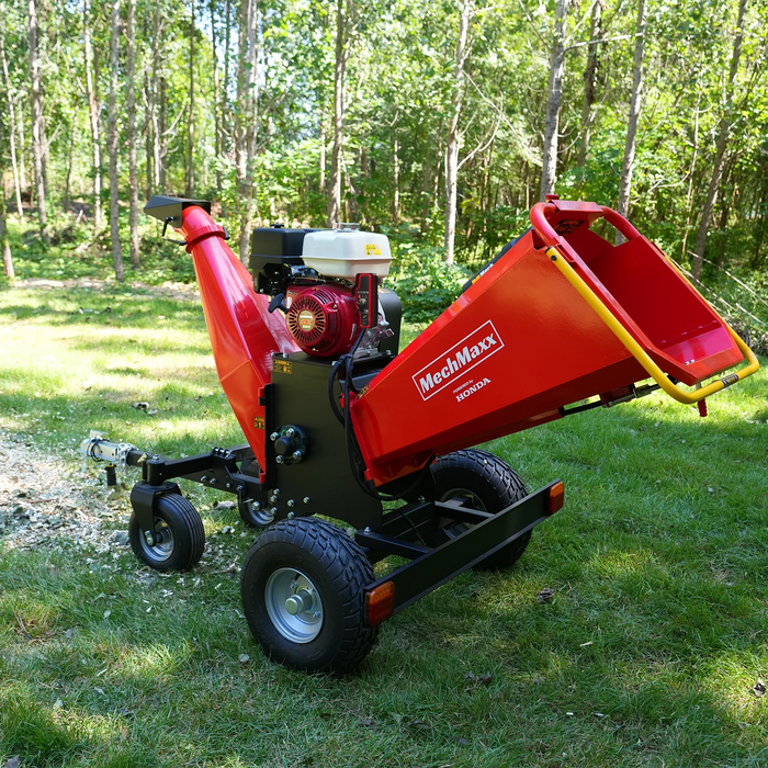 MechMaxx B150 6-Inch Drum Wood Chipper – Honda GX390 Gas Engine with Electric Start & Taillight