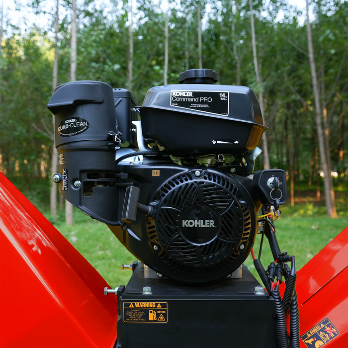 MechMaxx B150 6-Inch Drum Wood Chipper – KOHLER 429cc 14HP Gas Engine with Electric Start & Taillight