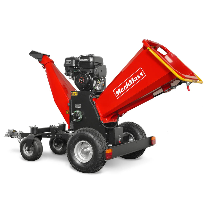 MechMaxx B150 6-Inch Drum Wood Chipper – ZONSEN 459cc 15HP Gas Engine with Electric Start & Taillight