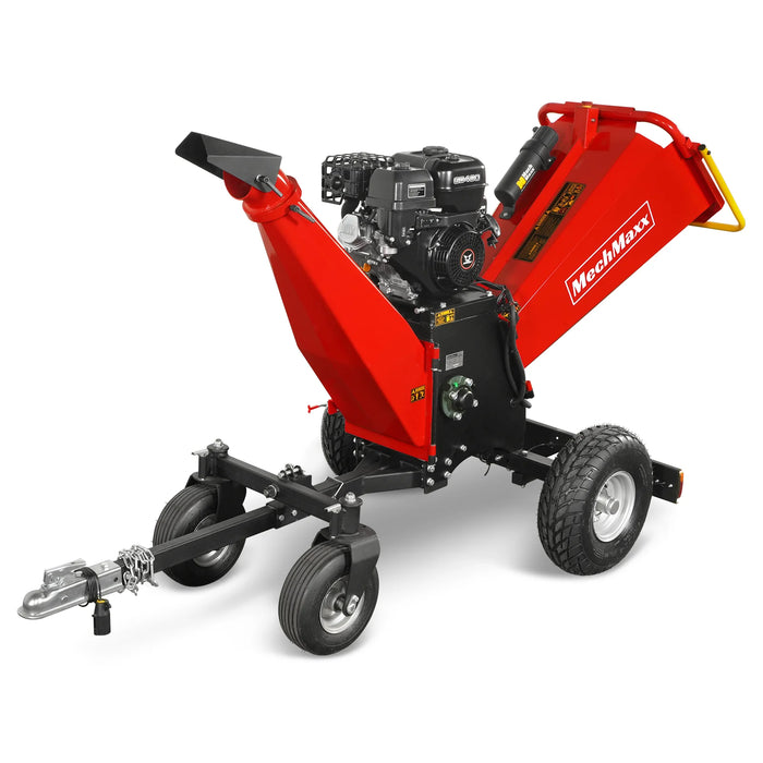 MechMaxx B150 6-Inch Drum Wood Chipper – ZONSEN 459cc 15HP Gas Engine with Electric Start & Taillight