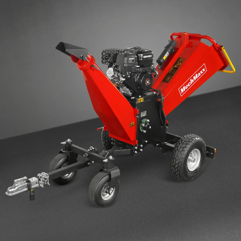 MechMaxx B150 6-Inch Drum Wood Chipper – ZONSEN 459cc 15HP Gas Engine with Electric Start & Taillight