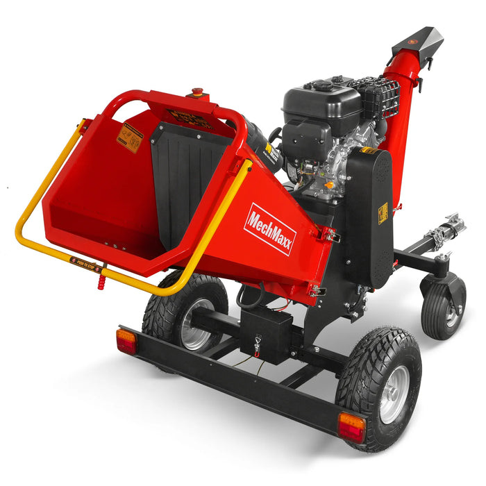 MechMaxx B150 6-Inch Drum Wood Chipper – ZONSEN 459cc 15HP Gas Engine with Electric Start & Taillight