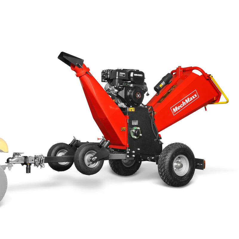 MechMaxx B150 6-Inch Drum Wood Chipper – ZONSEN 459cc 15HP Gas Engine with Electric Start & Taillight
