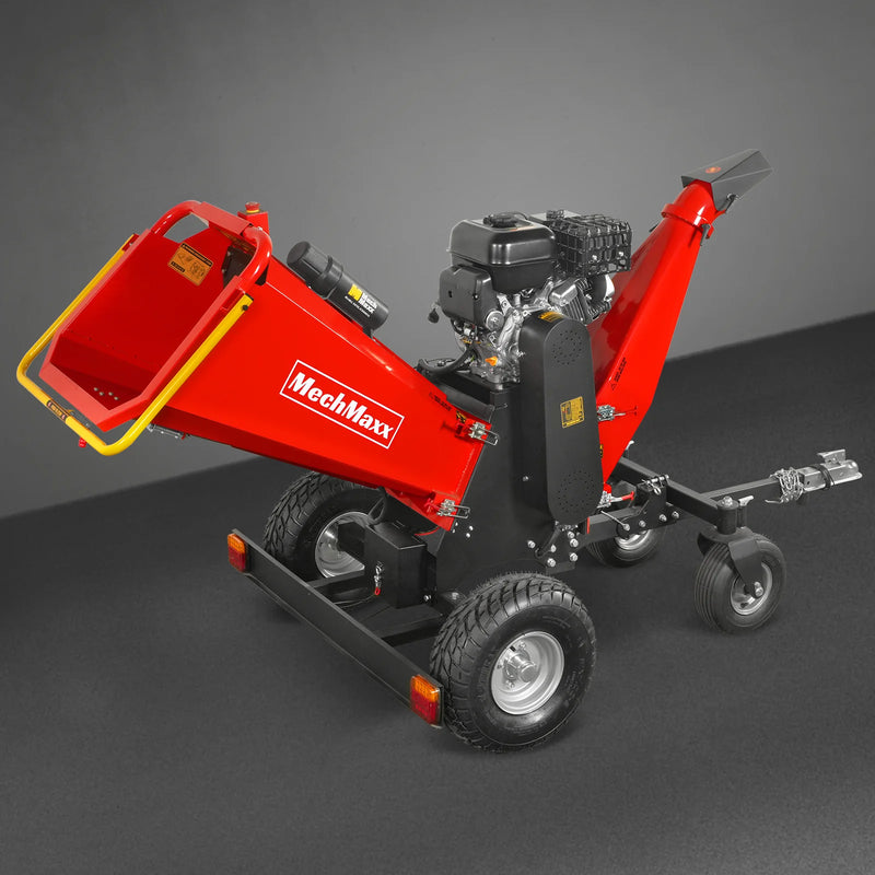 MechMaxx B150 6-Inch Drum Wood Chipper – ZONSEN 459cc 15HP Gas Engine with Electric Start & Taillight