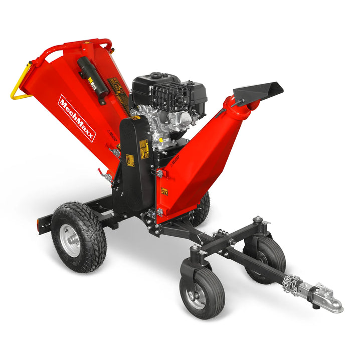 MechMaxx B150 6-Inch Drum Wood Chipper – ZONSEN 459cc 15HP Gas Engine with Electric Start & Taillight