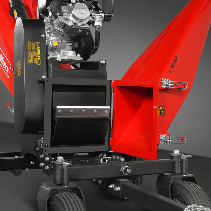 MechMaxx B150 6-Inch Drum Wood Chipper – ZONSEN 459cc 15HP Gas Engine with Electric Start & Taillight