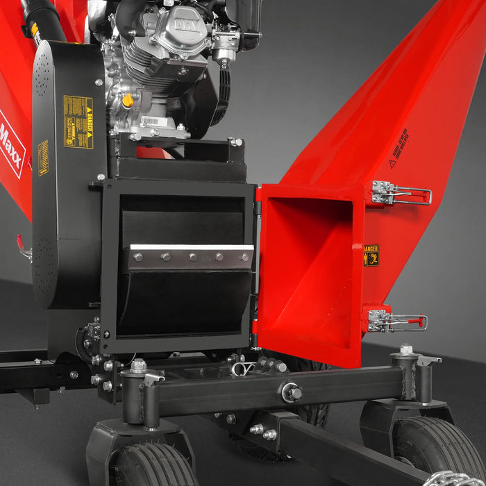 MechMaxx B150 6-Inch Drum Wood Chipper – ZONSEN 459cc 15HP Gas Engine with Electric Start & Taillight