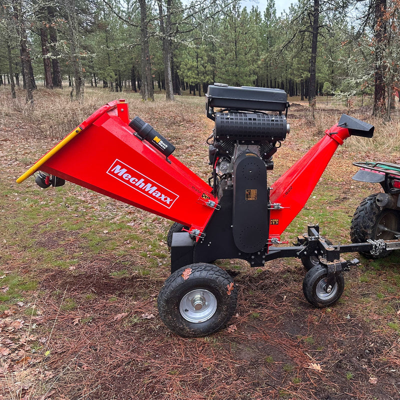 MechMaxx B200 8-Inch Drum Wood Chipper – ZONSEN 1000cc 35HP Gas Engine with Electric Start & Taillight