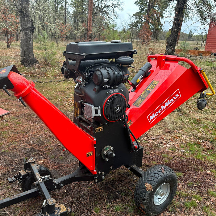 MechMaxx B200 8-Inch Drum Wood Chipper – ZONSEN 1000cc 35HP Gas Engine with Electric Start & Taillight