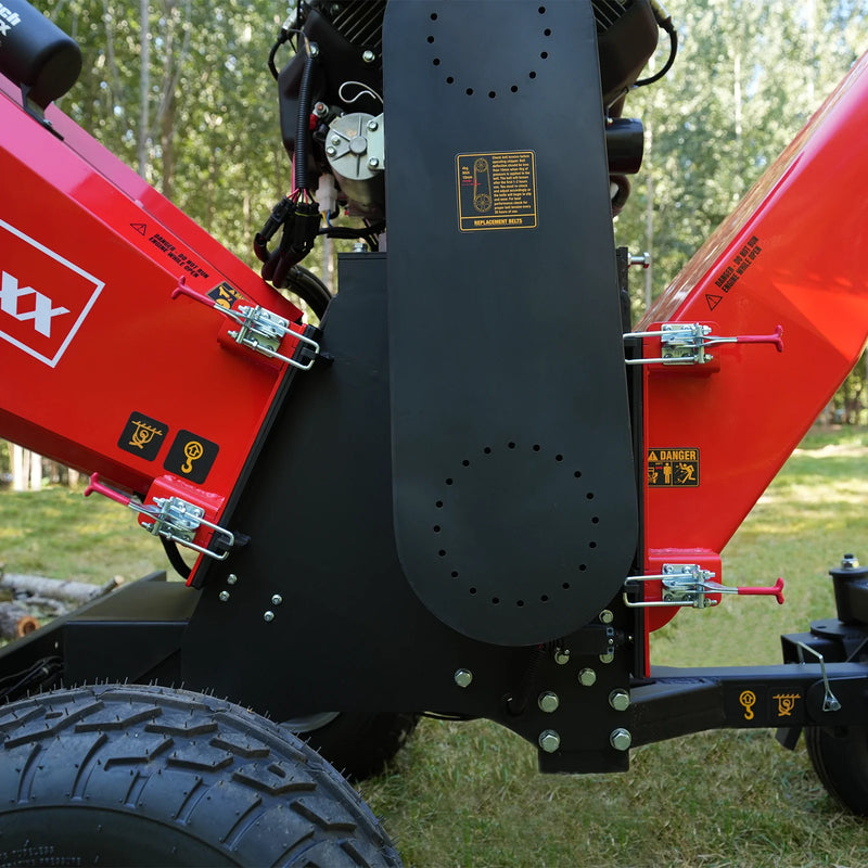 MechMaxx B200 8-Inch Drum Wood Chipper – ZONSEN 1000cc 35HP Gas Engine with Electric Start & Taillight