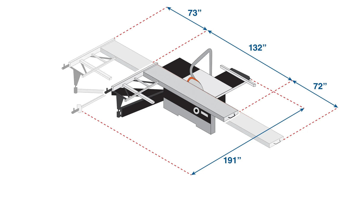 [December Backorder] Maksiwa BMP.3200.IR Platinum Sliding Panel Saw – 14″ 7.5 HP 3 Phase 220V