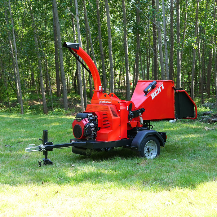MechMaxx DCH7 7-Inch Disc Wood Chipper – HONDA GX690 688cc Gas Engine with Hydraulic Feeding & Electric Start