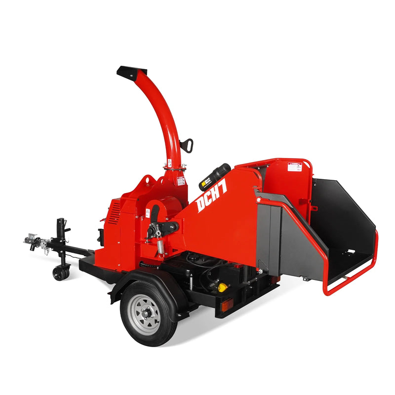 MechMaxx DCH7 7-Inch Disc Wood Chipper – ZONSEN 750cc 25HP Twin-Cylinder Petrol Engine with Hydraulic Feeding & Electric Start