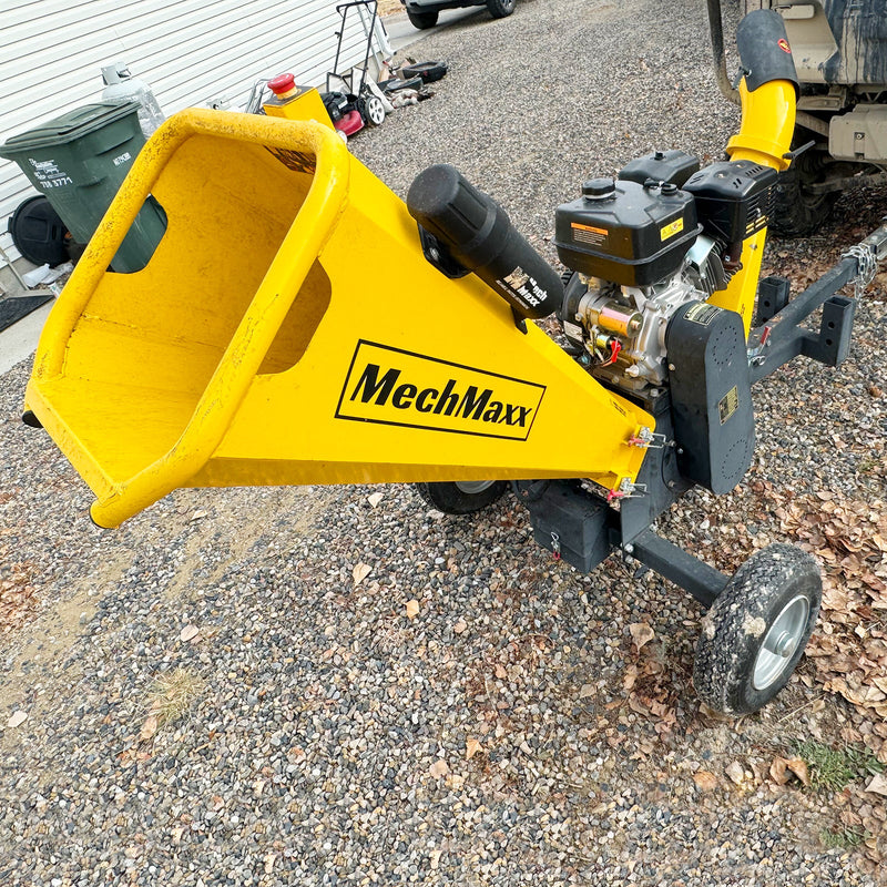 MechMaxx GS1500 5-Inch Drum Wood Chipper – DUCAR 420cc Gasoline Engine with Electric Start