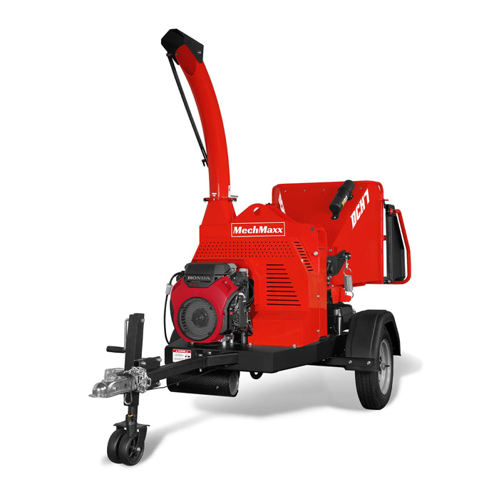 MechMaxx DCH7 7-Inch Disc Wood Chipper – HONDA GX690 688cc Gas Engine with Hydraulic Feeding & Electric Start