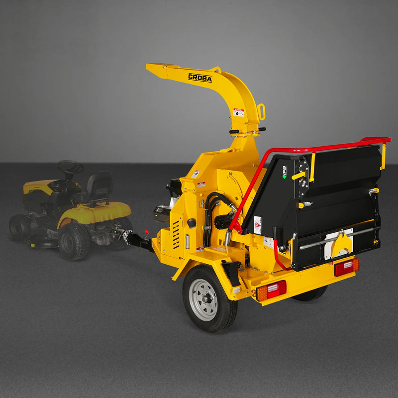 MechMaxx CROBA TX1000 8-Inch Drum Wood Chipper – ZONSEN 1000cc 35HP Gas Engine with Electric Start & Intelligent Hydraulic Feeding System