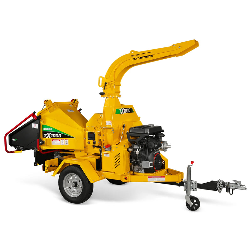 MechMaxx CROBA TX1000 8-Inch Drum Wood Chipper – ZONSEN 1000cc 35HP Gas Engine with Electric Start & Intelligent Hydraulic Feeding System