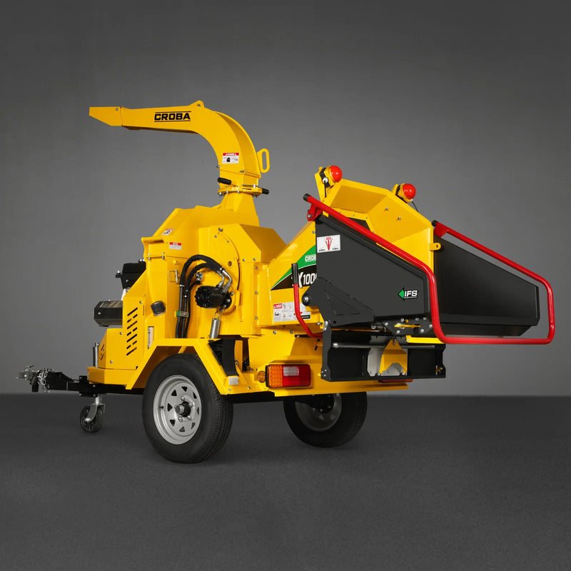 MechMaxx CROBA TX1000 8-Inch Drum Wood Chipper – ZONSEN 1000cc 35HP Gas Engine with Electric Start & Intelligent Hydraulic Feeding System