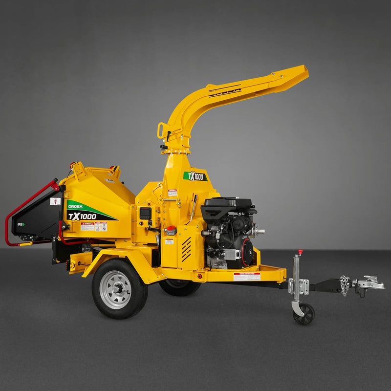 MechMaxx CROBA TX1000 8-Inch Drum Wood Chipper – ZONSEN 1000cc 35HP Gas Engine with Electric Start & Intelligent Hydraulic Feeding System