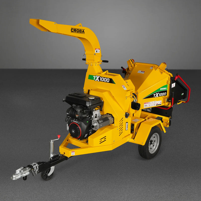 MechMaxx CROBA TX1000 8-Inch Drum Wood Chipper – ZONSEN 1000cc 35HP Gas Engine with Electric Start & Intelligent Hydraulic Feeding System
