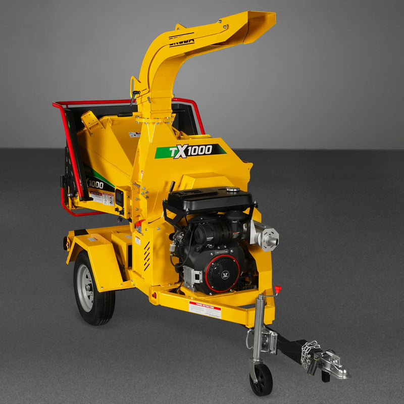 MechMaxx CROBA TX1000 8-Inch Drum Wood Chipper – ZONSEN 1000cc 35HP Gas Engine with Electric Start & Intelligent Hydraulic Feeding System