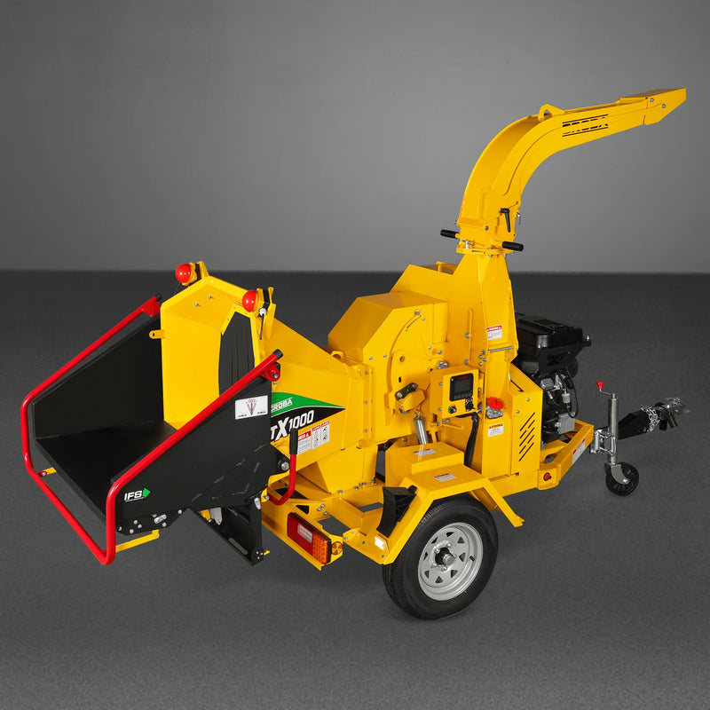 MechMaxx CROBA TX1000 8-Inch Drum Wood Chipper – ZONSEN 1000cc 35HP Gas Engine with Electric Start & Intelligent Hydraulic Feeding System