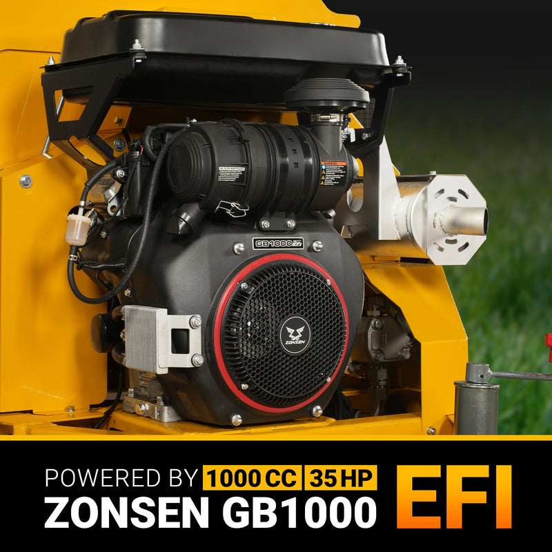 MechMaxx CROBA TX1000 8-Inch Drum Wood Chipper – ZONSEN 1000cc 35HP Gas Engine with Electric Start & Intelligent Hydraulic Feeding System