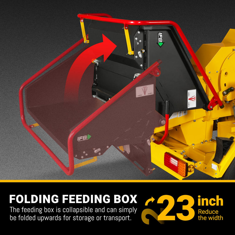 MechMaxx CROBA TX1000 8-Inch Drum Wood Chipper – ZONSEN 1000cc 35HP Gas Engine with Electric Start & Intelligent Hydraulic Feeding System